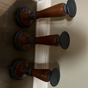 3 candles sizes 13/ 15. / 16 inch tall.SOLD